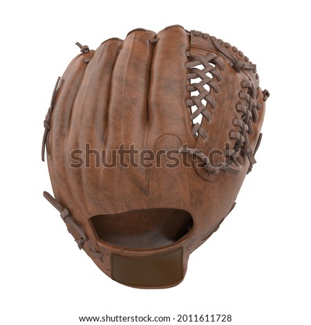 Baseball Glove Isolated. 3D rendering