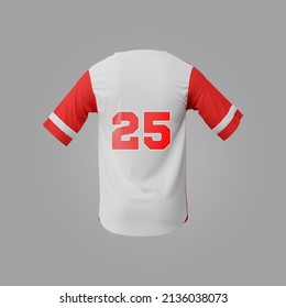 Baseball Shirt Back For Mockup. 3d Illustration