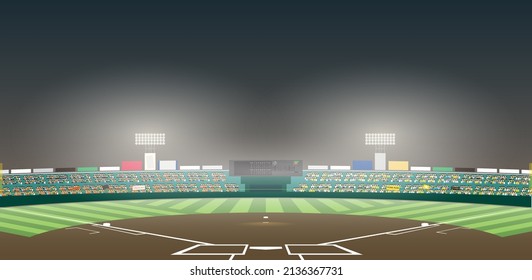Baseball stadium. Night game version.