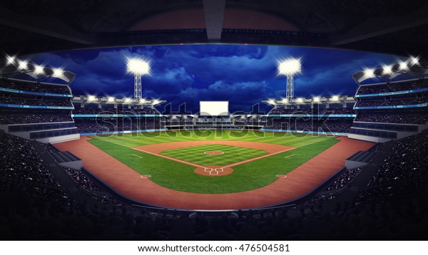 ルーフビューの下にファンと野球場 スポーツのテーマ3dイラスト のイラスト素材