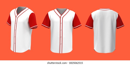 Baseball T Shirt Mockup Isolated On Orange Background, 3d Illustration, 3d Rendering