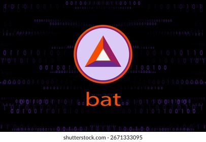 basic attention token-bat icon is a virtual currency image. 3d drawings