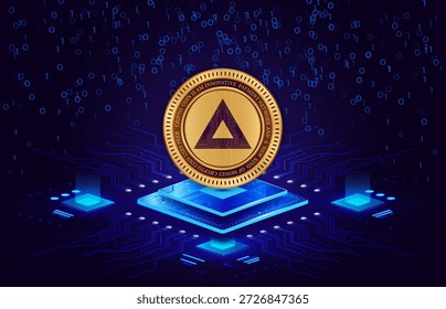 basic attention token-bat icon is a virtual currency image. 3d drawings