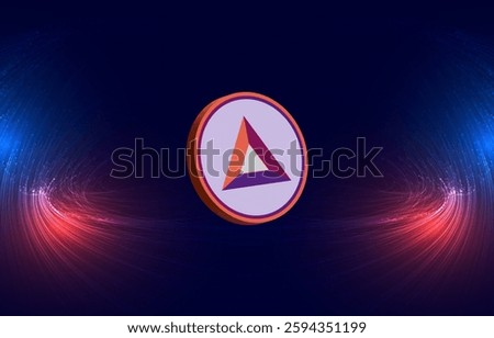 basic attention token-bat icon is a virtual currency image. 3d drawings