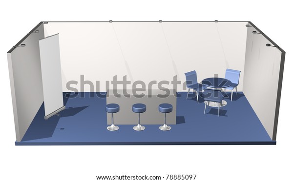 Basic Blank Fair Stand Chairs Table Stock Illustration 78885097