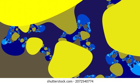 Basic Digital Fractal Render With Simple Shapes Like Construction Paper Cut-outs Or Ocean Rocks.