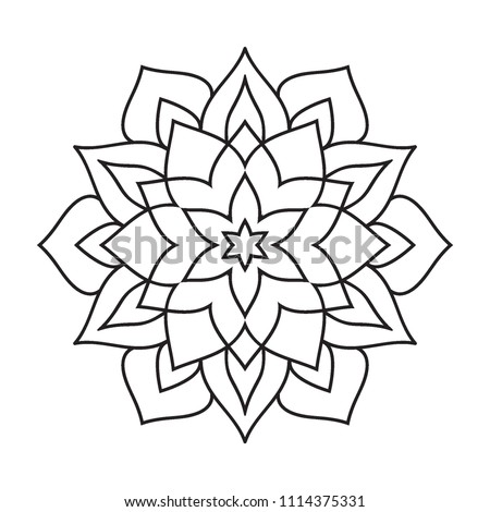 Basic Easy Simple Mandalas Coloring Pages Stock