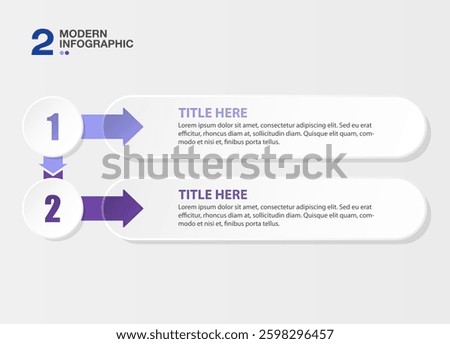 Basic infographic template with 2 steps, process or options, process chart, Used for process diagram, presentations, workflow layout, flow chart, infograph. Vector eps10 illustration.