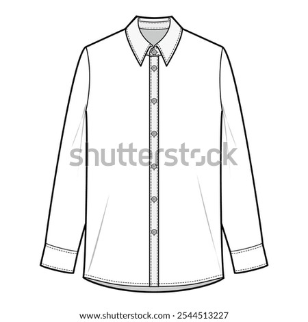 Basic Long Sleeve Button-Up Shirt
