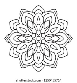 Easy Mandala Mandala Designs Coloring Pages Stock Illustration 1300053817