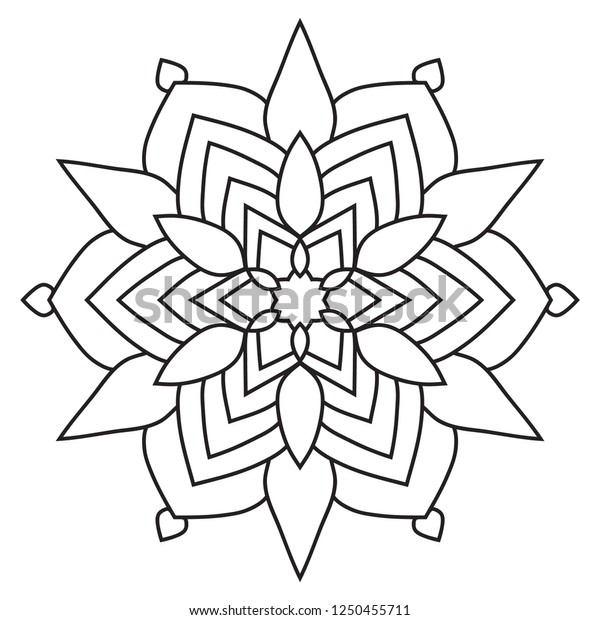 Basic Mandalas Easy Coloring Madala Pattern Stock Illustration ...