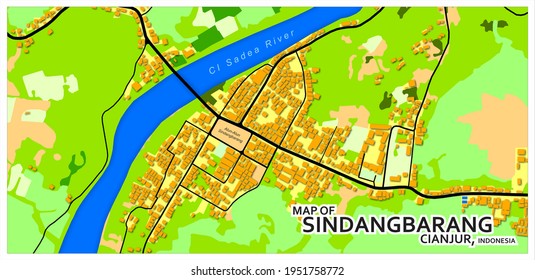 Basic Map With Land Use In Sindangbarang Cianjur Indonesia