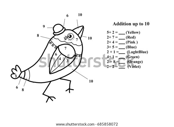 Basic Math Kids Addition Subtractionpreschool Kindergarten Stock Illustration 685858072