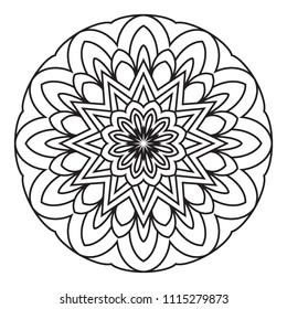 Basic Simple Easy Mandalas Coloring Book Stock Illustration 1115279873 