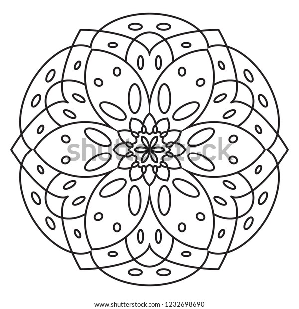 Basic Simple Mandala Seniors Beginners Practice Stock Illustration ...