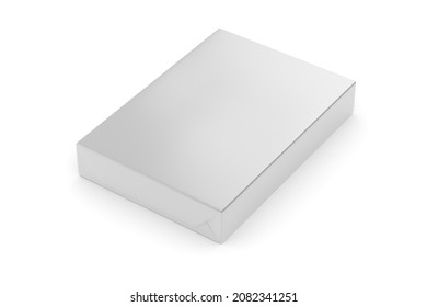 Basics Multipurpose Copy Printer Paper Ream Mockup. Isolated In White, 3d Rendering Illustration.