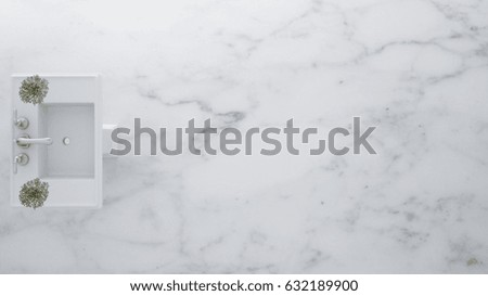 Basin top plan background marble - 3D Rendering 