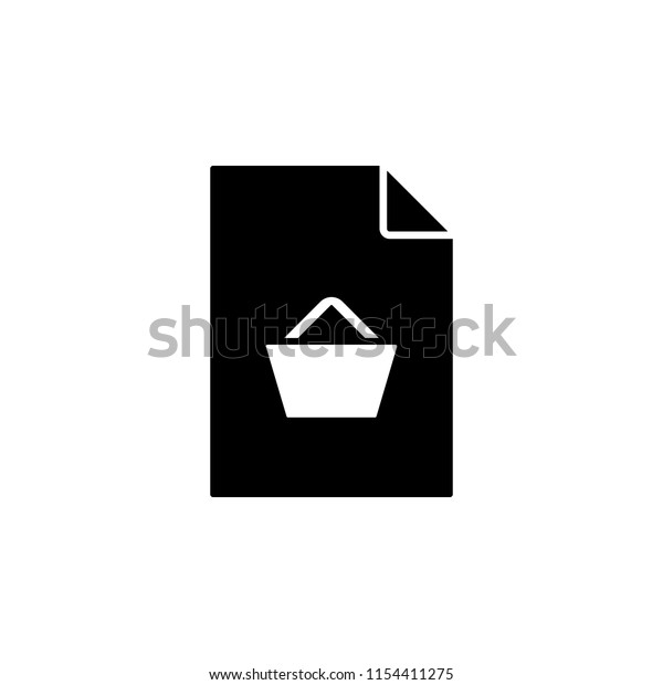 basket on document\
icon. Element of document icon. Premium quality graphic design\
icon. Signs and symbols collection icon for websites, web design,\
mobile app on white\
background