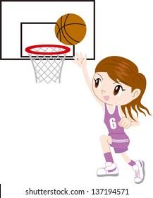 Girl Shooting Basketball Stock Illustrations Images Vectors Shutterstock