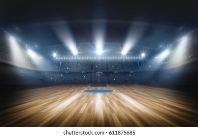 basketball arena 3d rendering