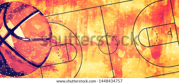 バスケットボールのバナー背景 抽象的なバスケットボールの背景にコピースペース のイラスト素材