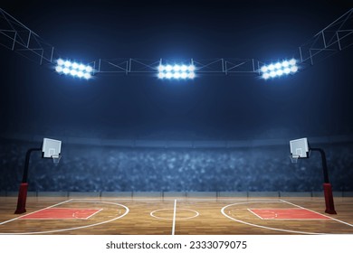 Basketball court on 3d illustration - Powered by Shutterstock