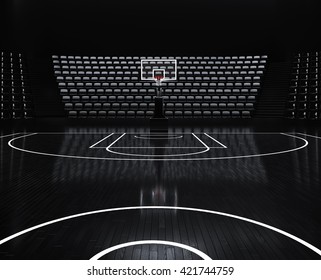 Basketball court. Photorealistic 3d Illustration of a sport arena background
