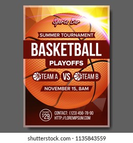 Basketball Poster. Sport Event Announcement. Banner Advertising Leaflet. Ball. Professional League. Event Flyer Illustration - Powered by Shutterstock