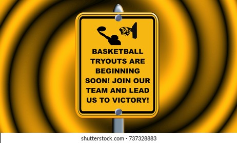 Basketball tryouts are beginning soon, sign.  - Powered by Shutterstock