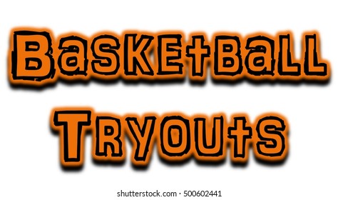 Basketball Tryouts (Words) - Powered by Shutterstock