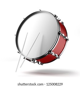 Bass Drum Isolated On A White Background