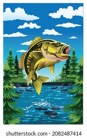bass fish in the lake
