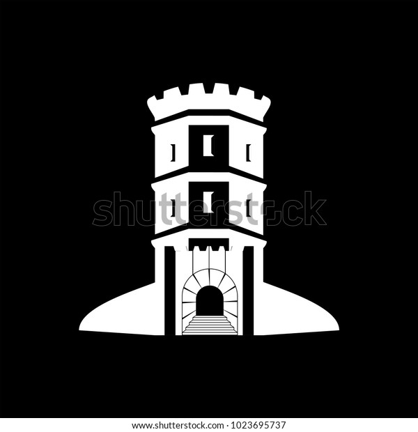 Bastion Tower Silhouette Medieval Fort Stock Illustration 1023695737