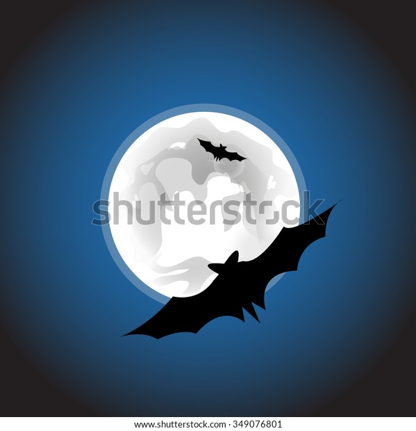 Bat On Moon Background Stockillustration