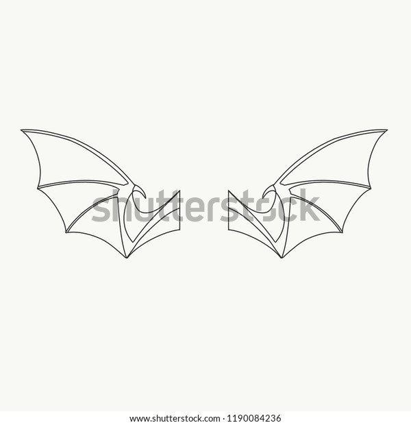 Bat Wings Drawing Stock Illustration 1190084236