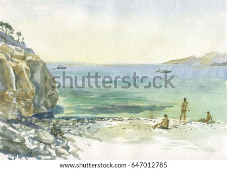 Bathers on the beach