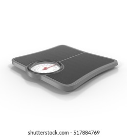 Bathroom Black Weight Scale On White. 3D Illustration