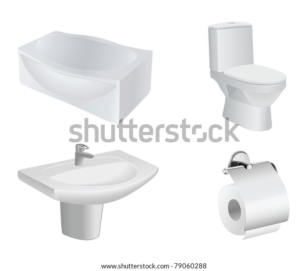 Bathroom Equipment Set Stock Illustration 79060288