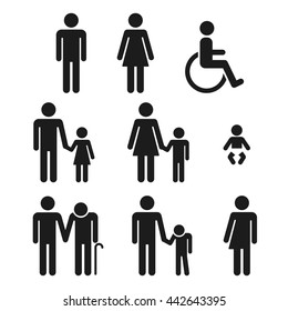 Bathroom Hospital People Icons Men Women Stock Illustration 442643395 ...