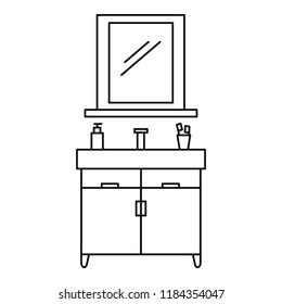 Bathroom Mirror Icon. Outline Illustration Of Bathroom Mirror Icon For Web Design Isolated On White Background