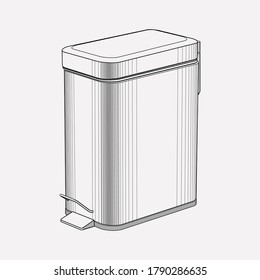 Bathroom Trash Can Icon Line Element. Illustration Of Bathroom Trash Can Icon Line Isolated On Clean Background For Your Web Mobile App Logo Design.