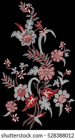 Batik Design With Flower.