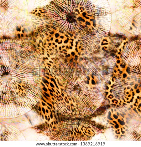 Batik pattern with leopard teture