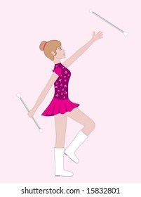 Baton Twirler Illustration