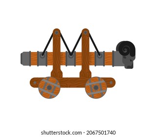 Battering Ram Isolated. Wall Mounted Machine. Roma Siege Weapon