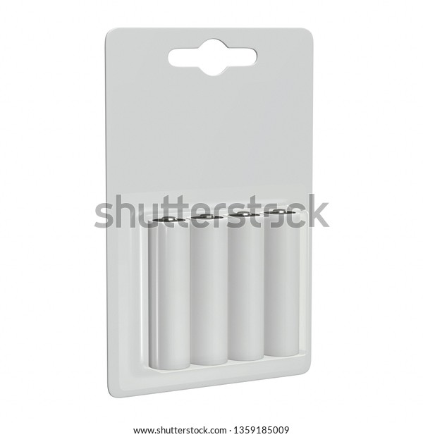 Download Battery Aa 4pack Unbranded Mockup 3d Stock Illustration 1359185009