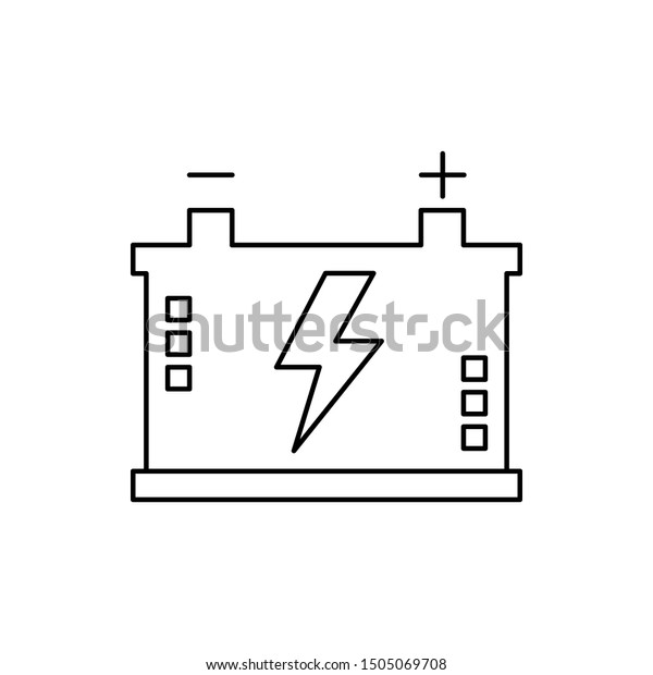 Battery car energy icon. Element of automobile\
icon on white\
background