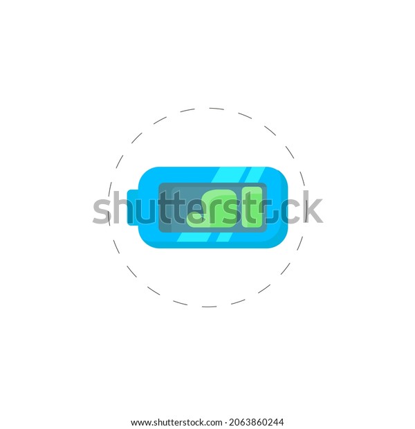 battery isolated illustration on white\
background. battery clipart. battery flat\
icon.