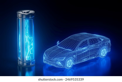 Battery renewable energy innovation EV lithium 3d illustration - Powered by Shutterstock