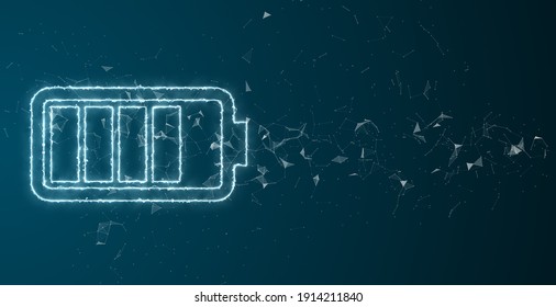 Battery Technology With Fast Recharge High Power Electric Energy Supply To Run A Green Renewable Energy Battery Storage Future - 3D Illustration Rendering